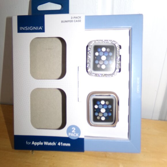 Insignia NWT Bumper Cases for Apple Watch 41mm (2-Pack) - Bling/Champagne - Picture 2 of 3